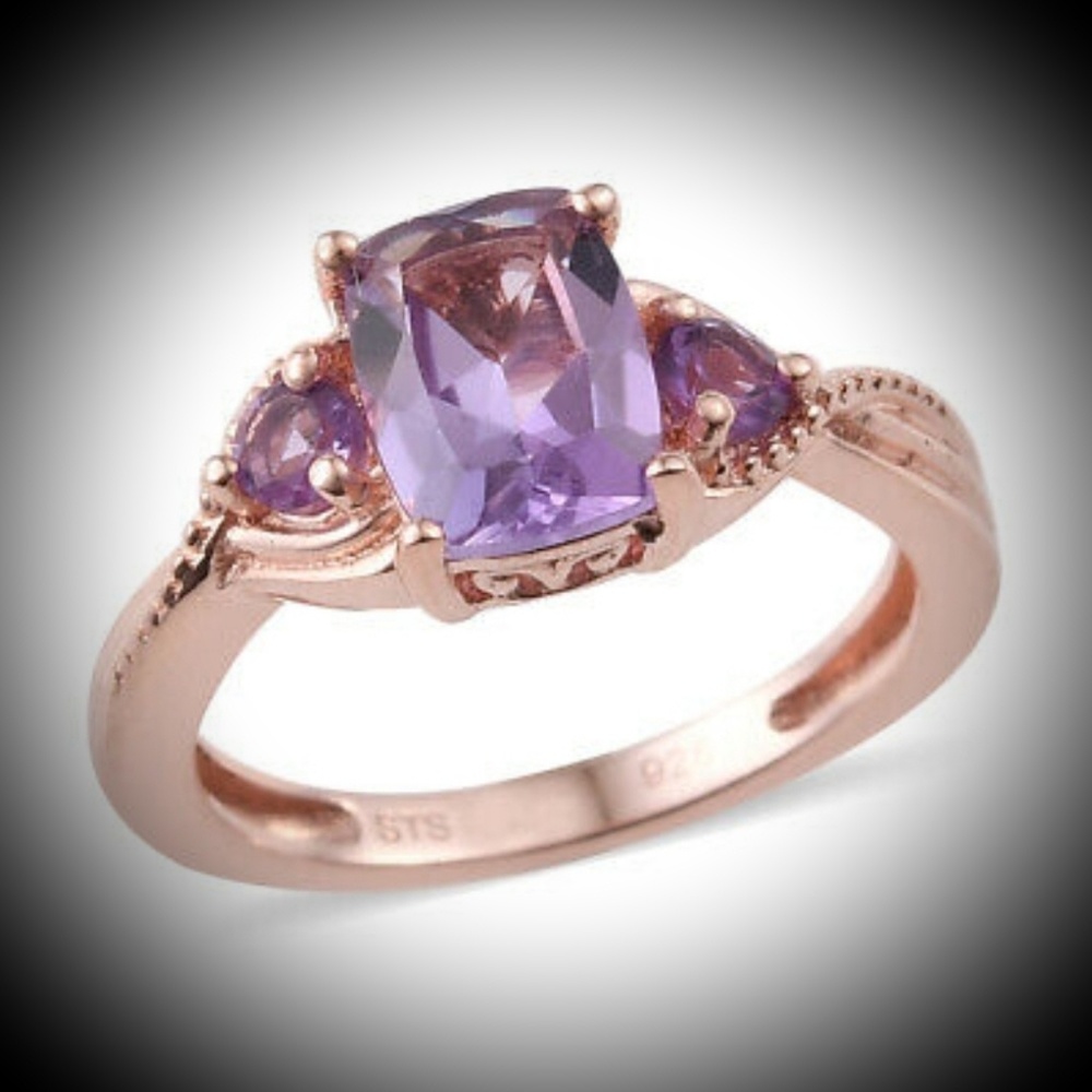 14K Rose Gold Amethyst Ring